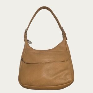 Vintage Libaire Pebbled Tan Leather Hobo Bag EUC